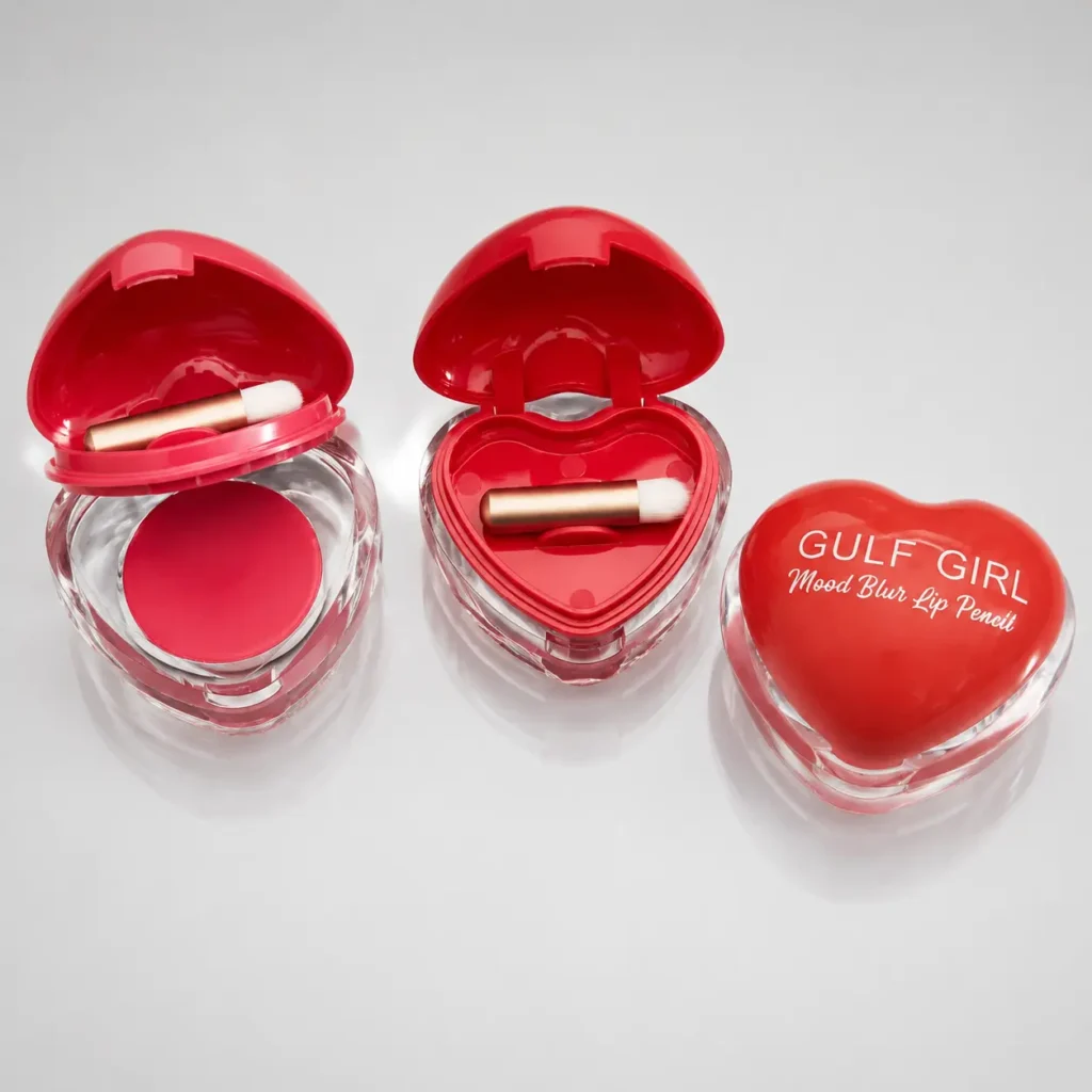 تینت قلبی شکل Gulf Girl در سه رنگ صورتی، قرمز و نارنجی.